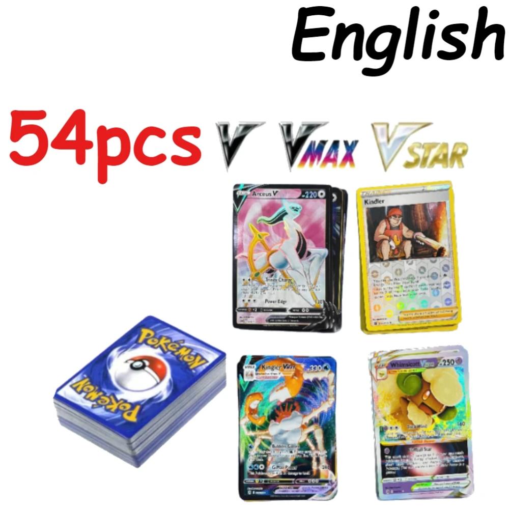 Pokemon V VMAX VSTAR GX Cards English Version Holographic Rare Flash Cards Set Trading Card Game TCG Collection Kids Gift