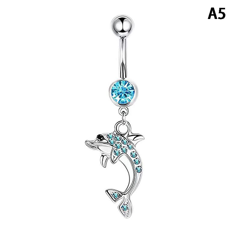 Pink Zircon Belly Button Rings Dangle Heart Butterfly Navel Piercing Stainless Steel Belly Bar For Women Body Piercing Jewelry