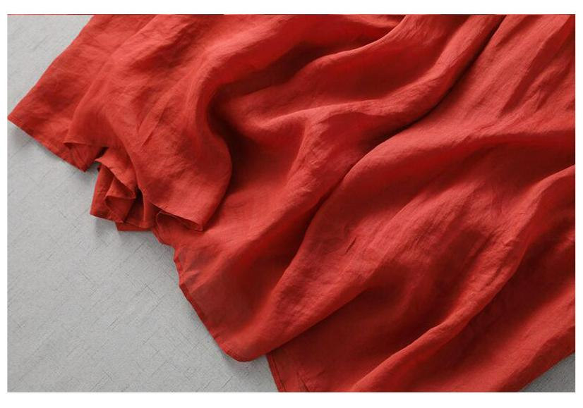 2023 Summer Ethnic Retro French Embroidered V-Neck Cotton Linen Long Dress