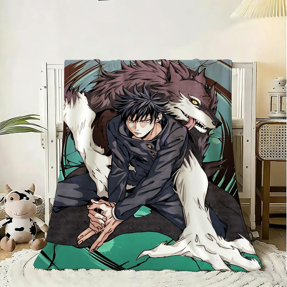 Cartoon Jujutsu Kaisen Throw 240g Flannel Blanket Lightweight Soft Skin-friendly Summer Thin Throw Blanket