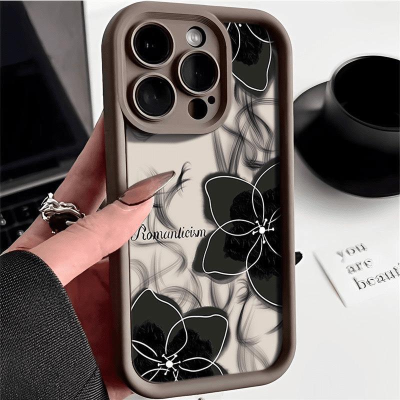 

Ink Wash Floral Phone Case for iPhone 12/13/14/15 Plus & 16 Pro Max - Drop-Proof Protection iPhone 14 Pro