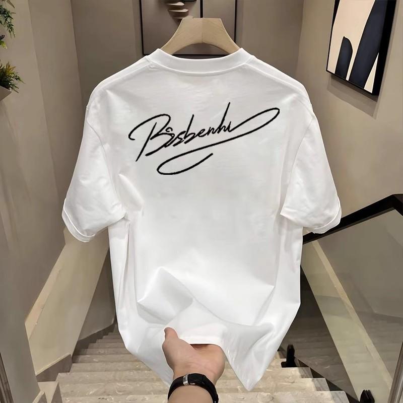 Trendy Brand American High Street Design Sense Niche Couple Pure Cotton Short Sleeve Retro Hong Kong Style Casual Men'S T-Shirt Summer