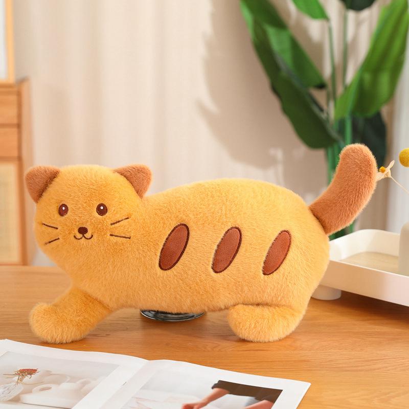 Cute Baguette Cat Plush Doll Bread Cat Throw Pillow Funny Doll Birthday Gift For Girl