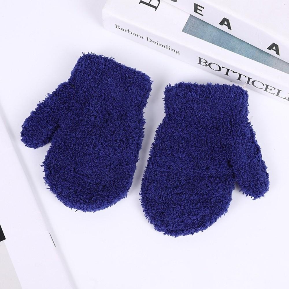 Solid Color Kids Warm Gloves Warm Full Finger Gloves New Short Gloves Kids