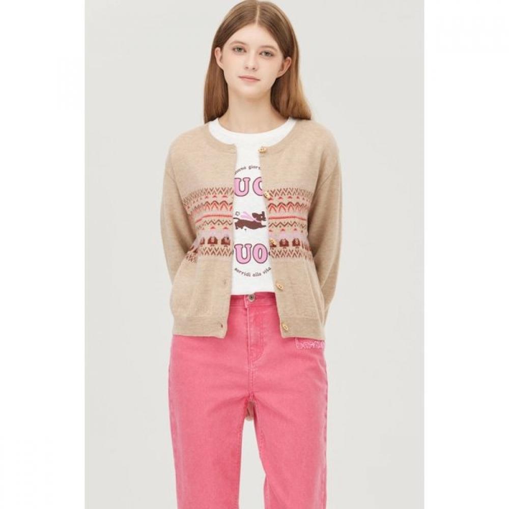 Nordic Horn Button Wool Cardigan Bakce3561