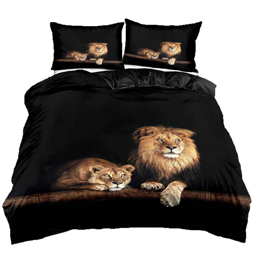 Tk Lion Cartoon, Three-Piece Set Of Home Textile Bedding 3D Digital Printing Quilt Cover Customization