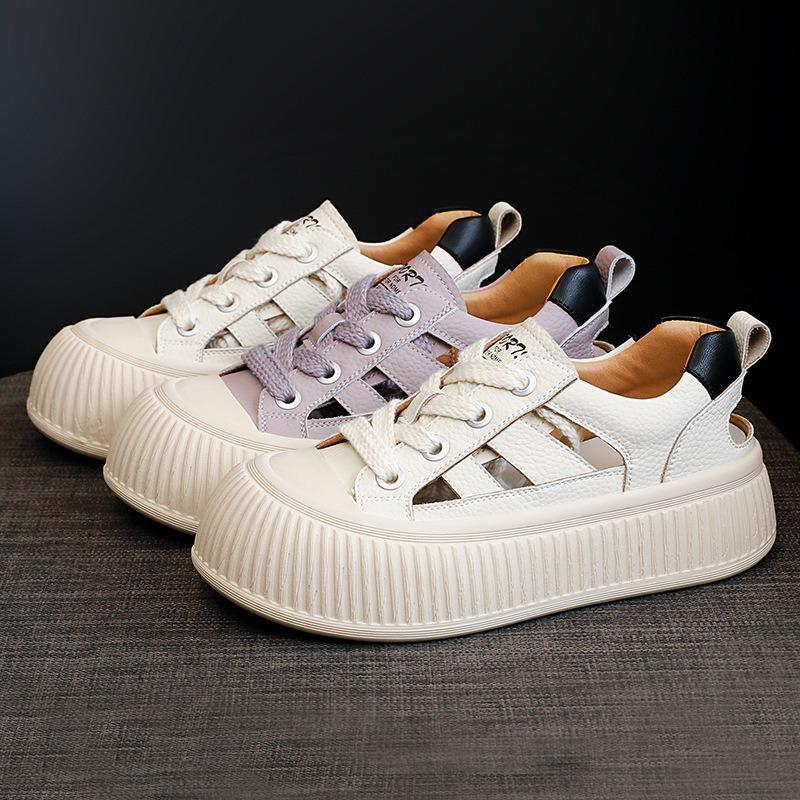 Women's Shoes Leather Casual White Shoes Sneakers