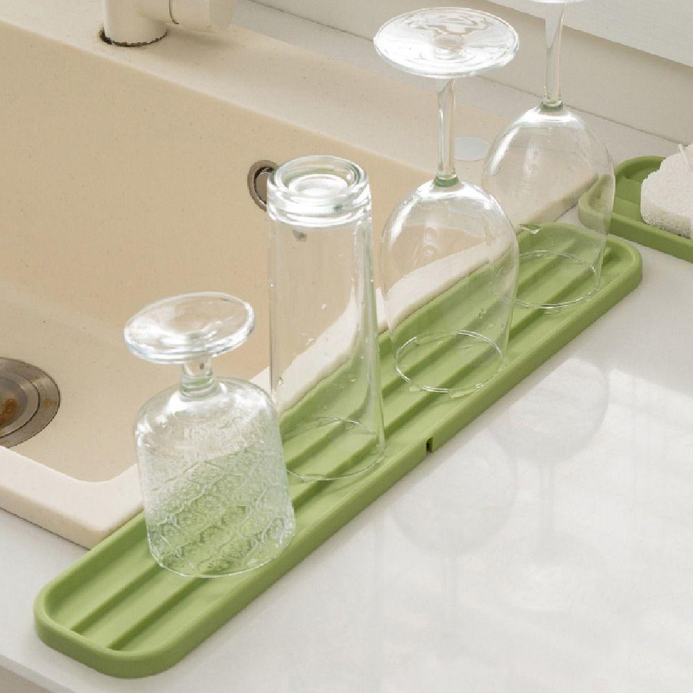 Flexible Countertop Drying Mat Silicone Tableware Draining Pad Pot Lid Storage Mat  Bathroom