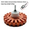 4 Zoll 100mm Zahnradförmiges Klebstoffentfernungsrad Pneumatischer Klebstoff-Farbentferner GummiDisc