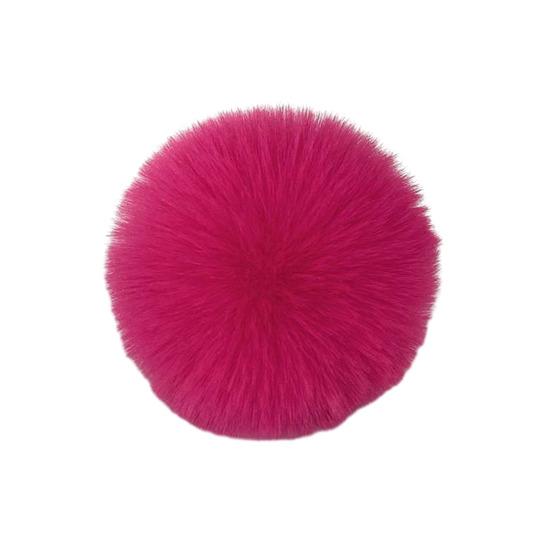Faux Fur Pom Pom Fluffy Ball with Elastic Loop Cute Plush Ball Bag Charm for Craft Projects Hat Accessories