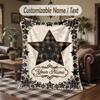 Plaid Star Artwork Theme Throw Blanket Custom Name Text Personalized Blanket Soft Cozy Blanket for Home Sofa Bed