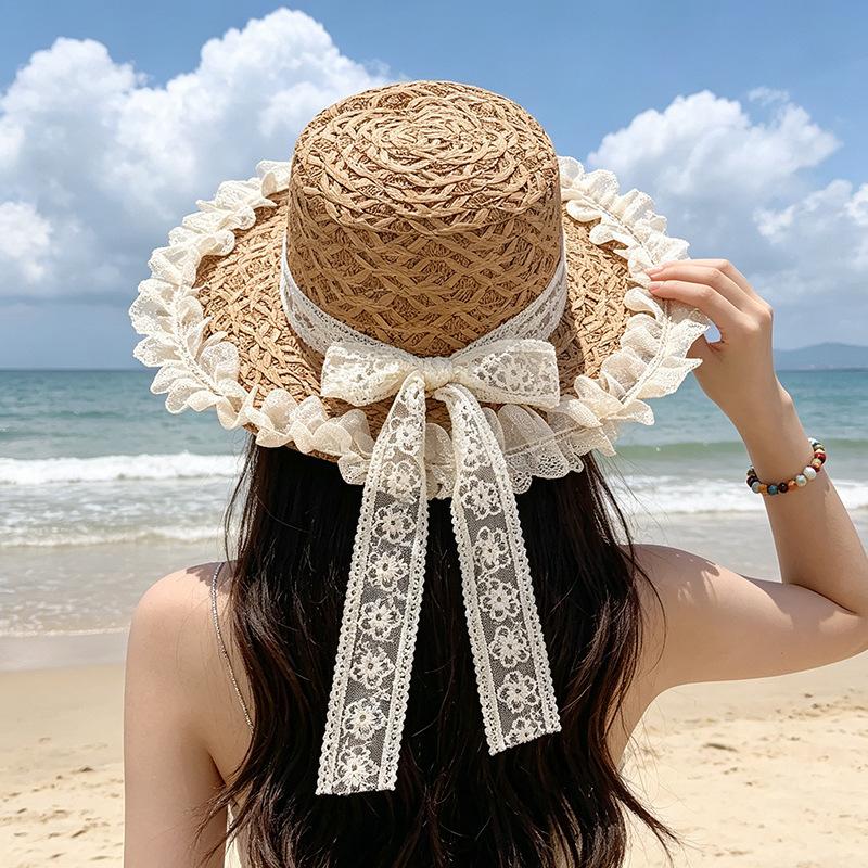 New Summer Women's Rustic-Style Straw Hat Sun Protection for The Beach Versatile and Flattering
