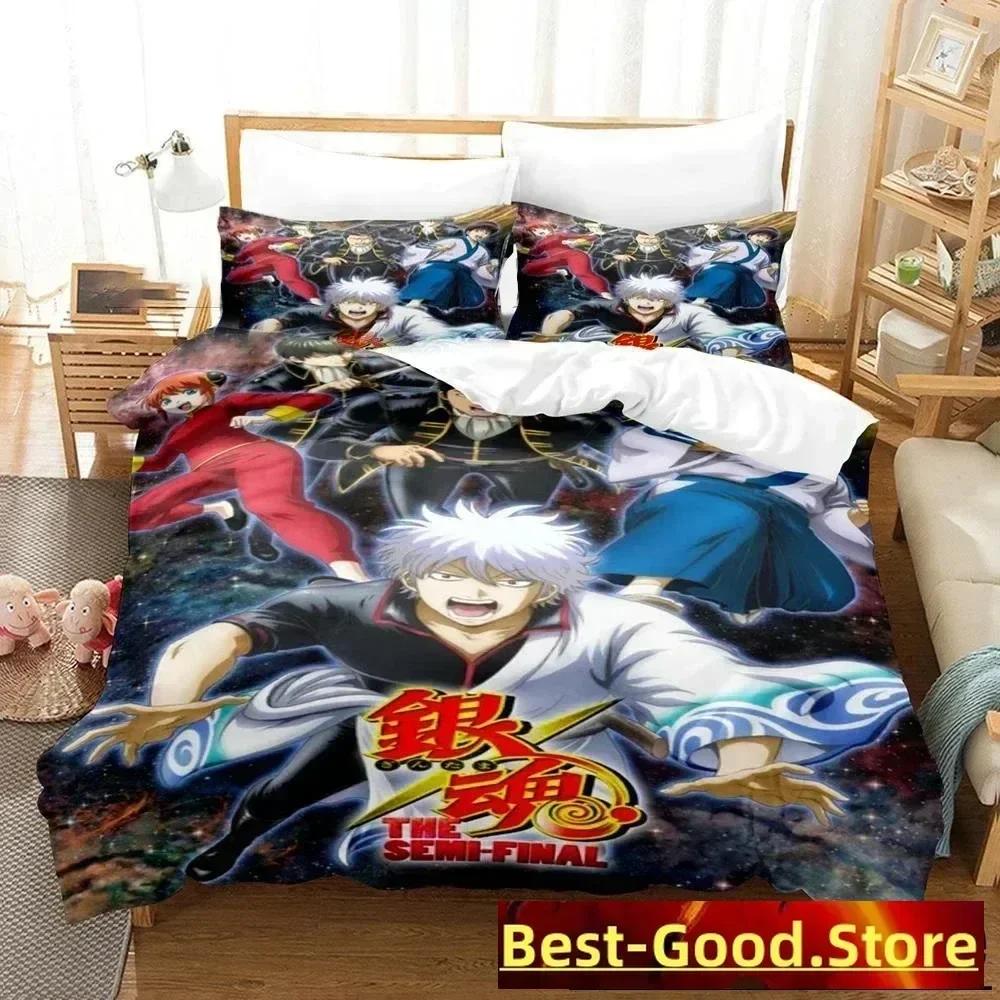 3D Gintama Bedding Set Anime Gintoki Sakata Bedding Set Printed With Pillowcase Duvet Cover Soft Queen King Size Bedclothes Home