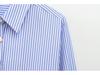 2025 Spring Women's European & American Striped Poplin Long Sleeve Lapel Shirt