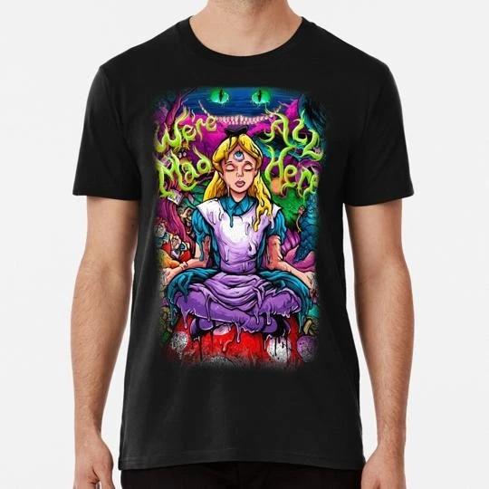 Alice In Wonderland Size S To 5XL Made In the USA 100% Cotton T-shirt Mens Tees Top