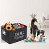 Pet Storage Box - Black Plush Durable Polyester No Assembly Toy Blanket Rope Organizer Basket Pet Chest Organizer