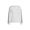 Originals Adicolor Trefoil Three Stripes Letter Print Crew Neck Long Sleeve T-Shirt Women Tops White GT4261