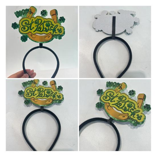 улица. Повязка на голову с трилистником на день Святого Патрика — фото 2