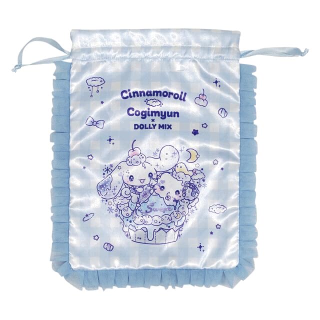 

Cinnamoroll & Kogimyun x Dolly Mix Frill Drawstring Bag Blue