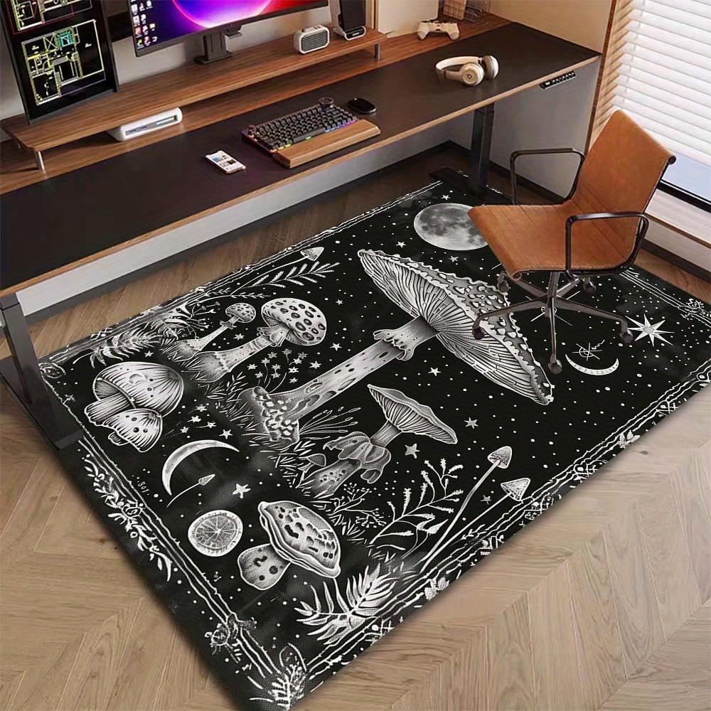Moonlit Mushroom Pattern Rug - Office Chair Mat Decorative Gift 800g/M²