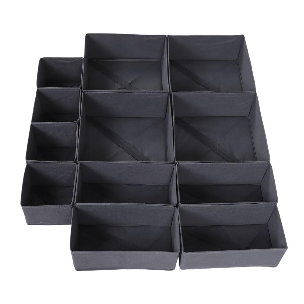 12 Piece Clothing Drawer Organizer Multifunctional Foldable Closet Drawer Organizer Bins for Sock Underwear Bra Tie