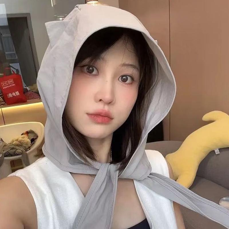 

Способный милый ремешок для кошачьих ушей, защита от солнца, быстросохнущая шляпа от солнца для женщин серый