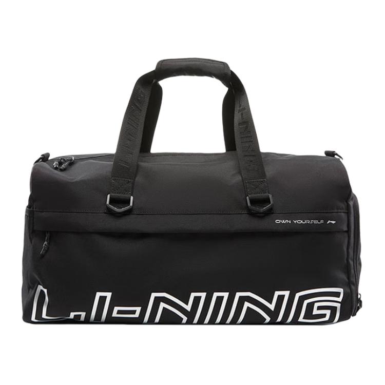 Li Ning Fitness Series 39L Sports Casual Fashion Polyester Gym Bag Tote Unisex bags Black ABLW021-1 Black