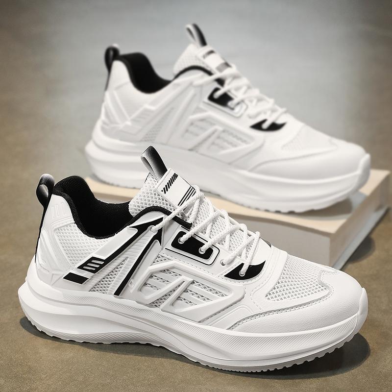 

YRZL Men s Running Shoes Mesh Sneakers Anti Slip Comfortable Outdoor Sports Shoes Lightweight Walking Casual Athletic Footwear 46 черный белый