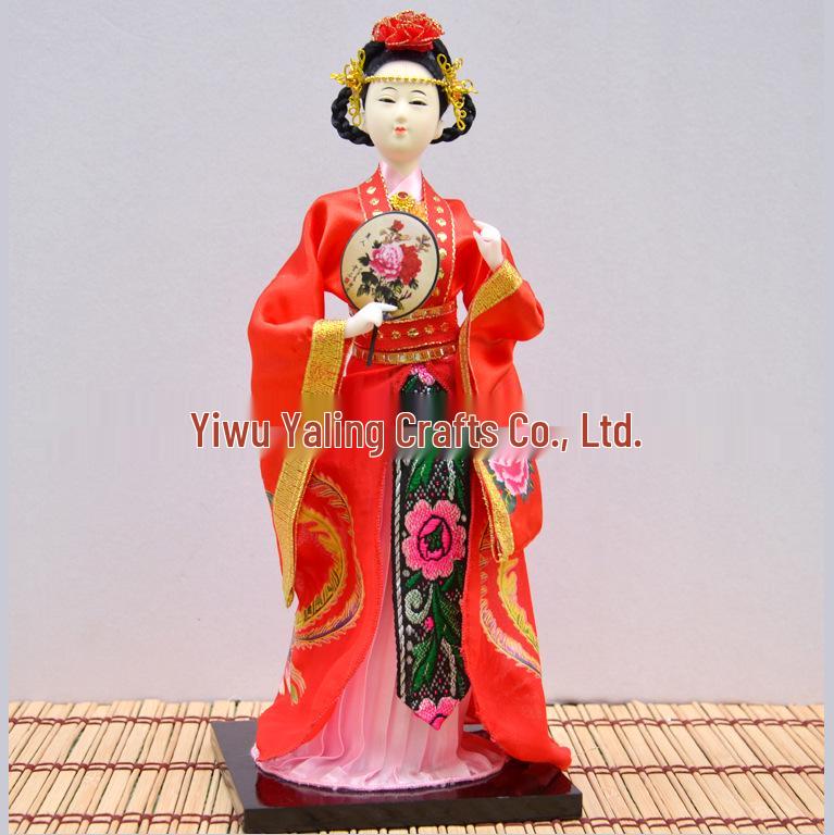 Seidenpuppenpuppe einer Prinzessin der Qing-Dynastie - Haus- & Hoteldekoration, Geschenk, Reiseandenken