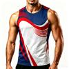 Outdoor Running Sports Men's Tank Tops Fashion 3D Print Vest Summer Quick Dry Breathable Gym Tees Casual O-neck Sleeveless Shirt