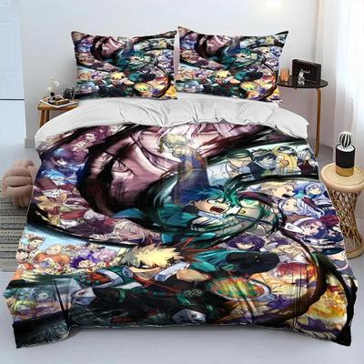 Pohodlný set povlaků na peřinu s anime potiskem, včetně povlaku na peřinu a povlaků na polštáře. Velikosti King, Queen, Twin. Pro chlapce, dívky a děti.