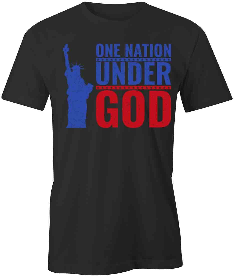 ONE NATION UNDER GOD TShirt Tee Short-Sleeved Cotton CLOTHING AMERICA S1BSA25 S