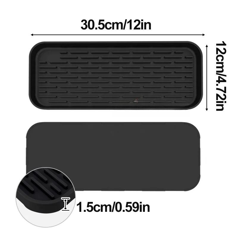 New Kitchen Tableware Tray Multifunctional Mat Rectangular Coaster Silicone Drain Tray Fruit and Vegetable Non Slip Storage Tray