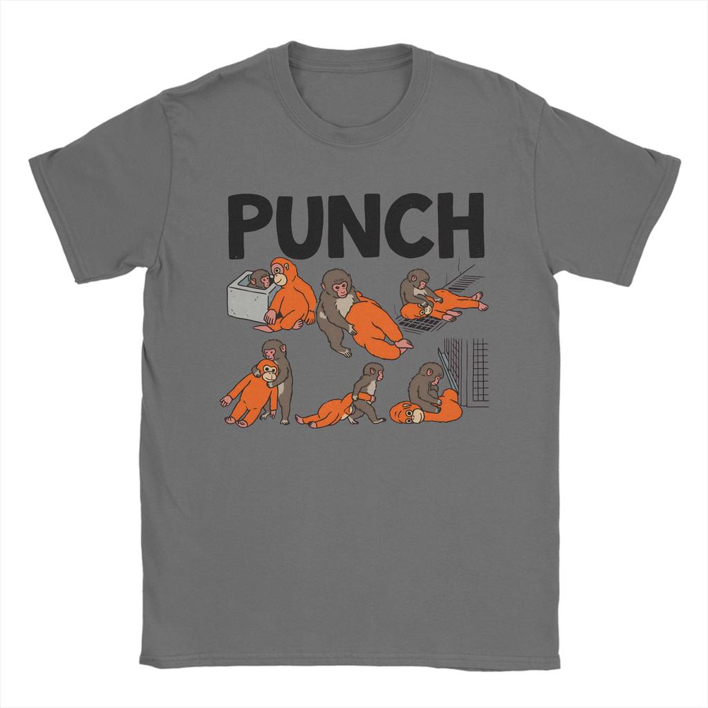 Baby Monkey Punch Monkey T Shirts for Unisex Women Cotton Cool TShirts Crewneck Tee Shirt Short Sleeve Tops Summer
