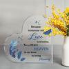 Memorial Keepsake Gift for Loss of Mom - Sympathy Bereavement Gift with Heaven Memory Poem & Angel Wings Design - Heart-Shaped Table Centerpiece 