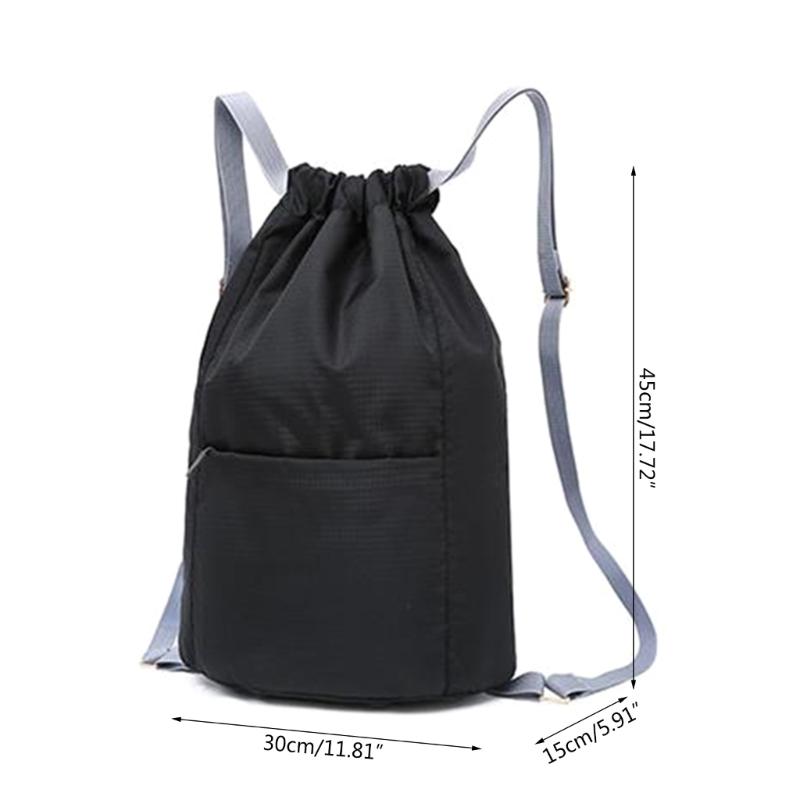 Drawstring School Backpack Waterproof Gym Sacks Unisex Travelling Shoulders Bag