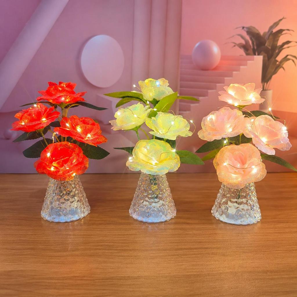 Simulation Rose Bouquet Night Light - Valentine's Creative Gift & Bedroom Decoration