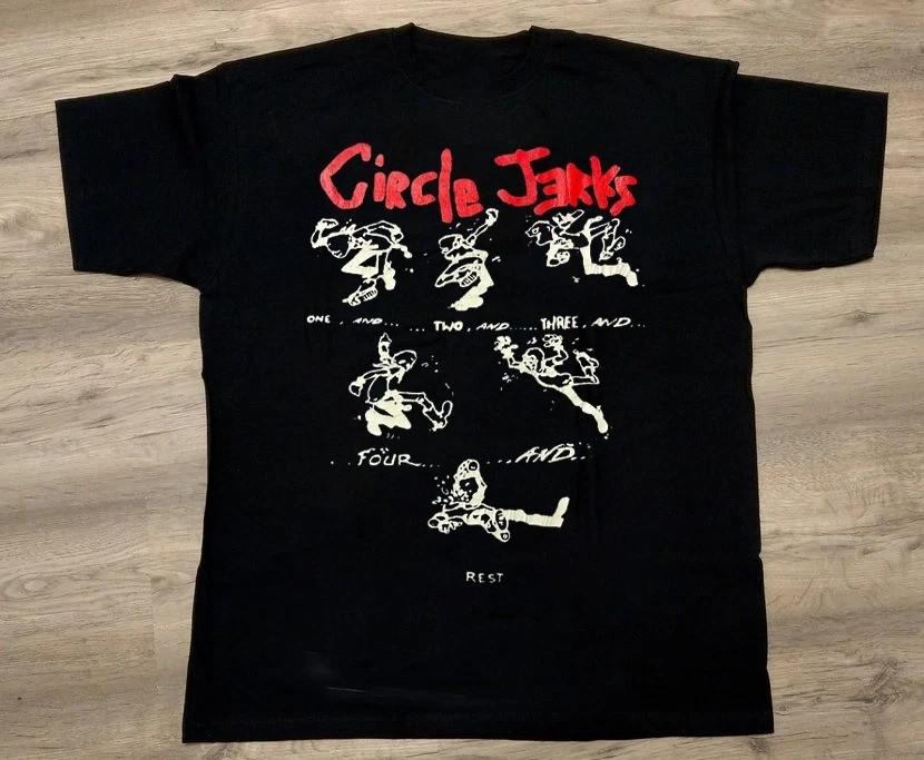 One Two Three Four and Reset CIRCLE JERKS Shirt Black Unisex S-2345XL PP2978 S