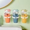 Wall-Mounted No-Drill Toothbrush & Mouthwash Cup for Kids & Students