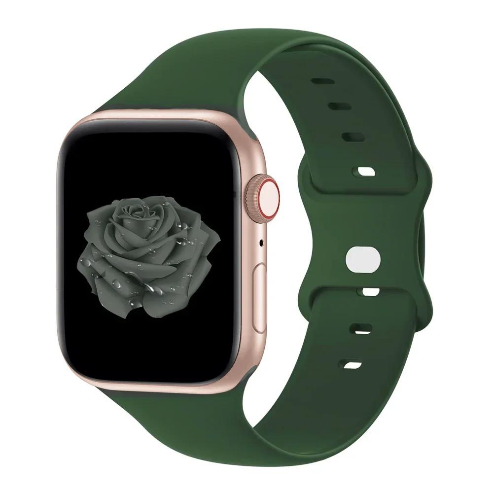 Sport Straps For Apple Watch Band 44mm 40mm 49mm 45mm 41mm 38/42mm Correa Silicone Bracelet iWatch Ultra 2 Series 9 8 7 6 5 3 SE