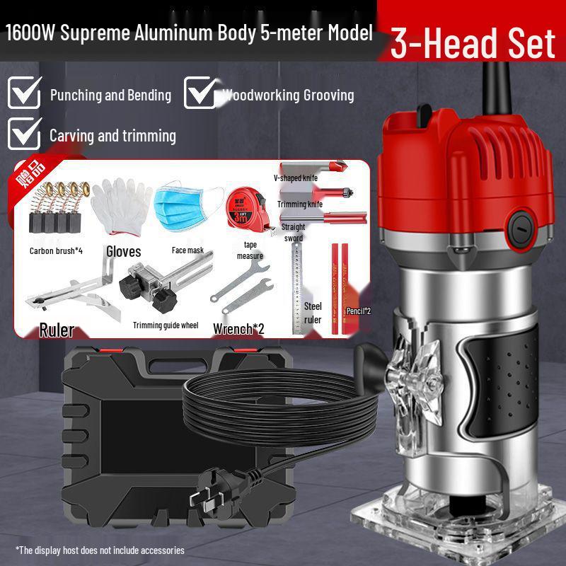 Multifunctional Electric Router: Woodworking Edge Trimmer, Hole Opener, Bakelite Milling & Aluminum-Plastic Panel Grooving Machine