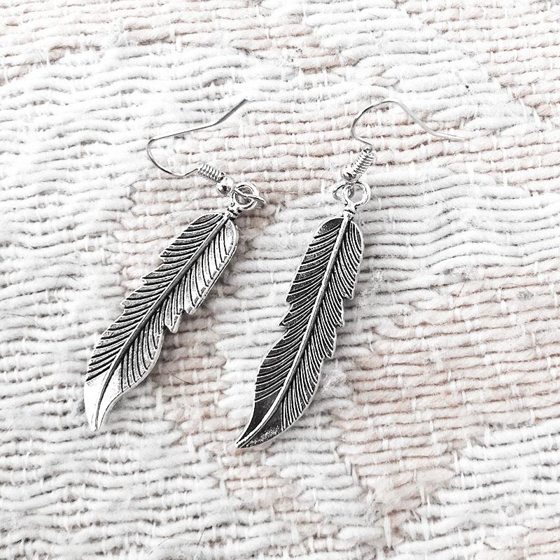 Vintage Trendy Feather Leaves Dangle Drop Earrings For Women Metal Zinc Alloy Fashion Jewelry Boho Accessories