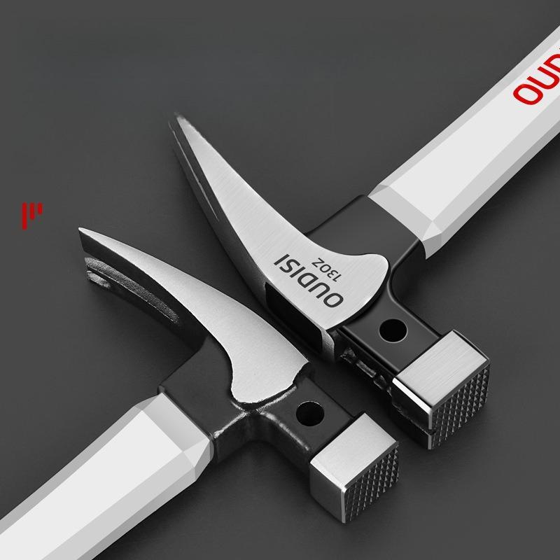 Stainless Steel Hammer Integrated Hammer Woodworking Special Nail Hammer Small Hammer Tool Fiber Handle Household Claw Hammer