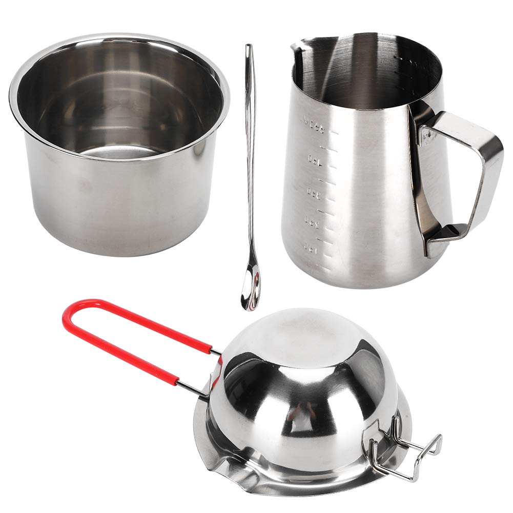 Edelstahl Kerzenherstellungs-Set mit verlängertem Löffelstiel für bequemes Wachs-Pressen und einfaches Schmelzen zur Kerzenherstellung,