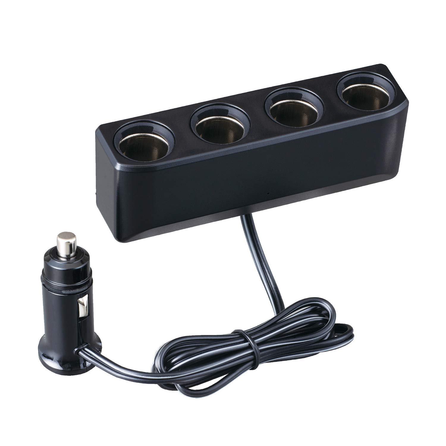 

SEIWA Car Cigarette Lighter Socket Cord Plug Compatible with 7A Approximately 1m Splitter, 4-Socket Extension, Type, F317, Pull-Out Prevention, чёрный