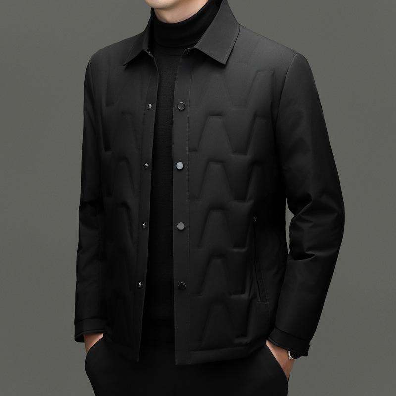 

Men s Luxurious Thickened White Duck Down Jacket - Warm & Trendy Autumn/Winter Coat 175/Recommended 120-140 lbs чорний