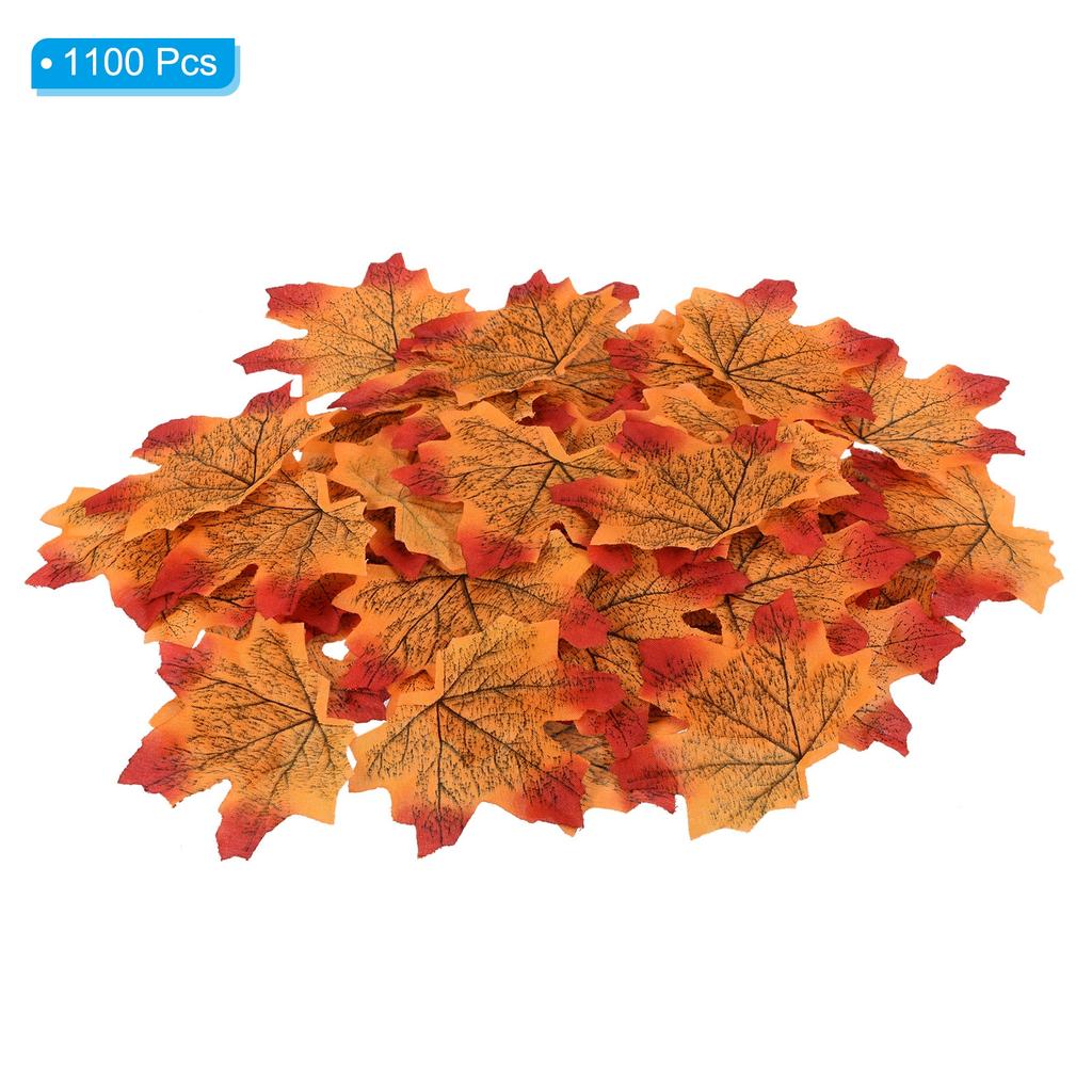 Artificial Leaves, 400/1100 Pcs Fall Maple Autumn Fake Leaf for Wedding Party Thanksgiving Halloween Decoration, Gold