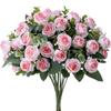 10 Heads Artificial Flower Silk Rose Leaves Bouquet Fake Flower Plant For Wedding Table Party Vase Home Decor YSL