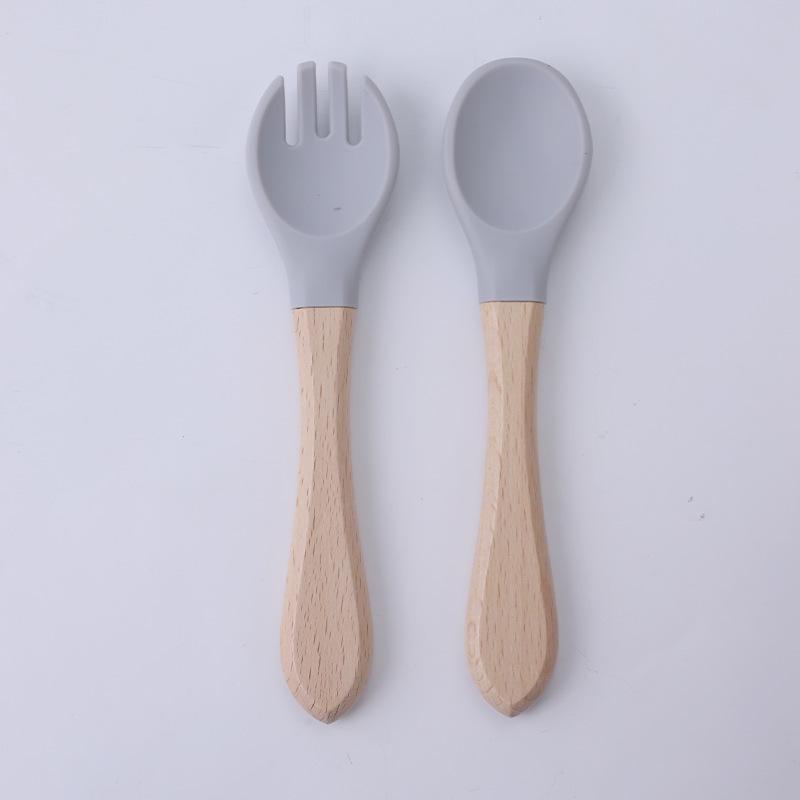 Children's Silicone Divided Plate Set: Food-Grade Tableware with Fork & Spoon for Babies and Toddlers
