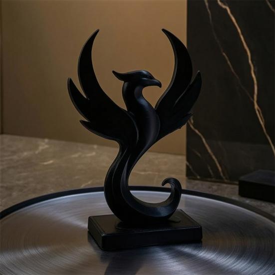 3D Geprinte Feniks Figuur Modern Minimalistisch Abstract Feniks Beeld Sculptuur Bureau Decoratie voor Huis Kantoor Woonkamer